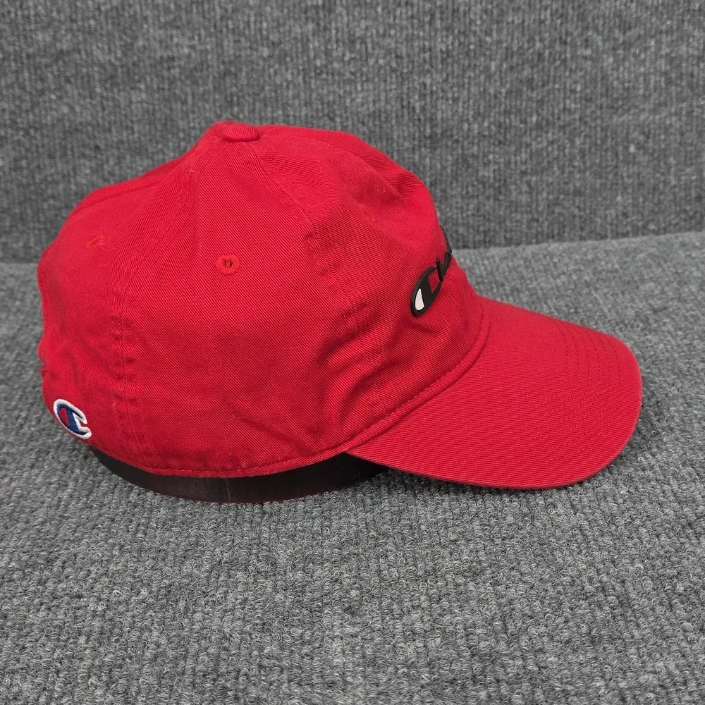 Champion Hat Cap Strap Back Adjustable Red‎ Twill Gym Hike Pickleball Golf Mens
